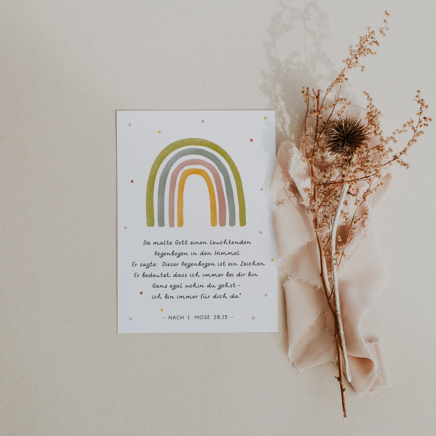 Postkarte - Taufe Regenbogen