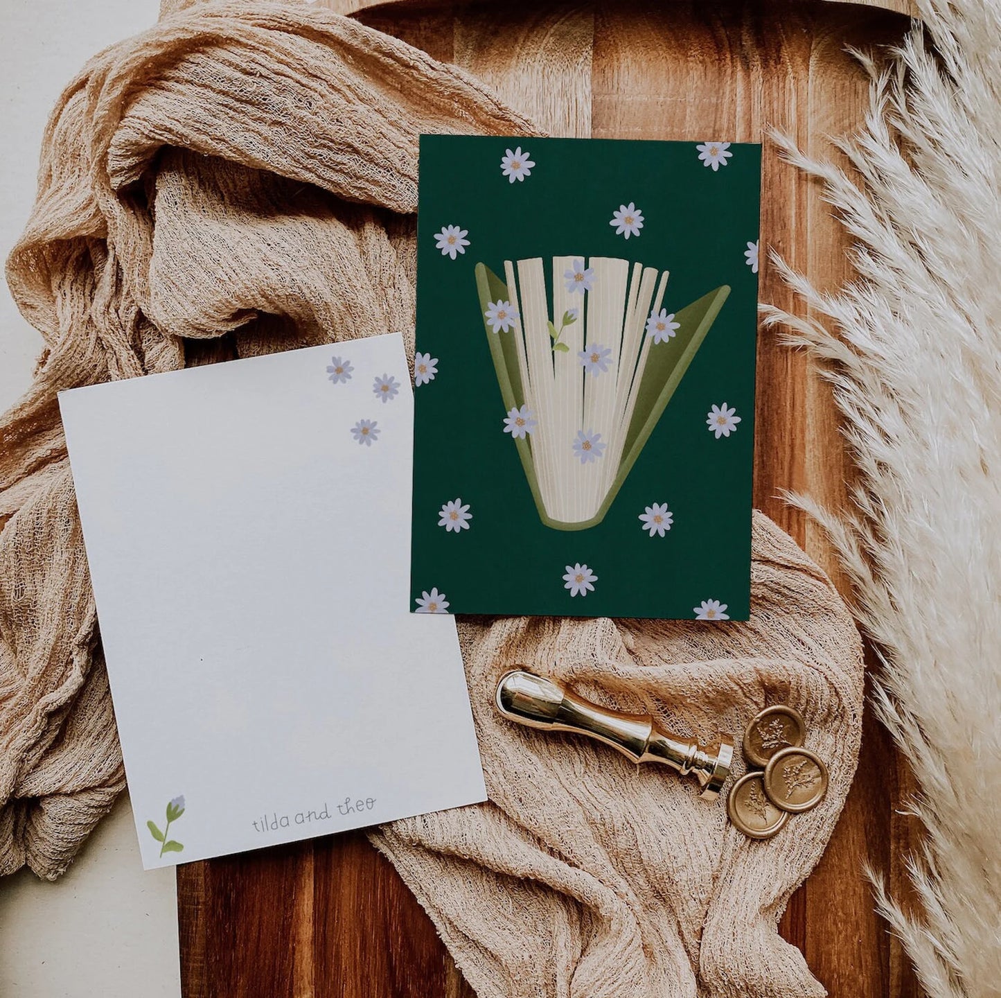 Postkarte Buch - Blumen