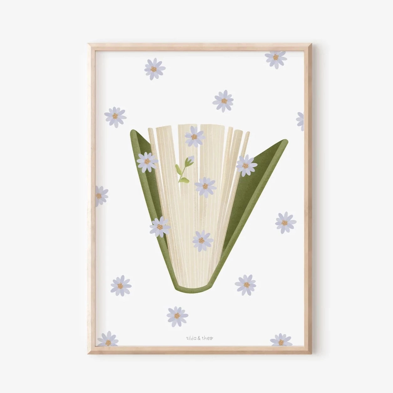 Poster Buch - Blumen Lesen - Geschenk Bücher mit Blümchen