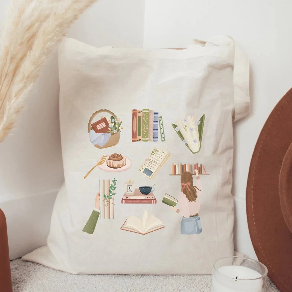 Stofftasche Bücher - Einkaufstasche Lesen