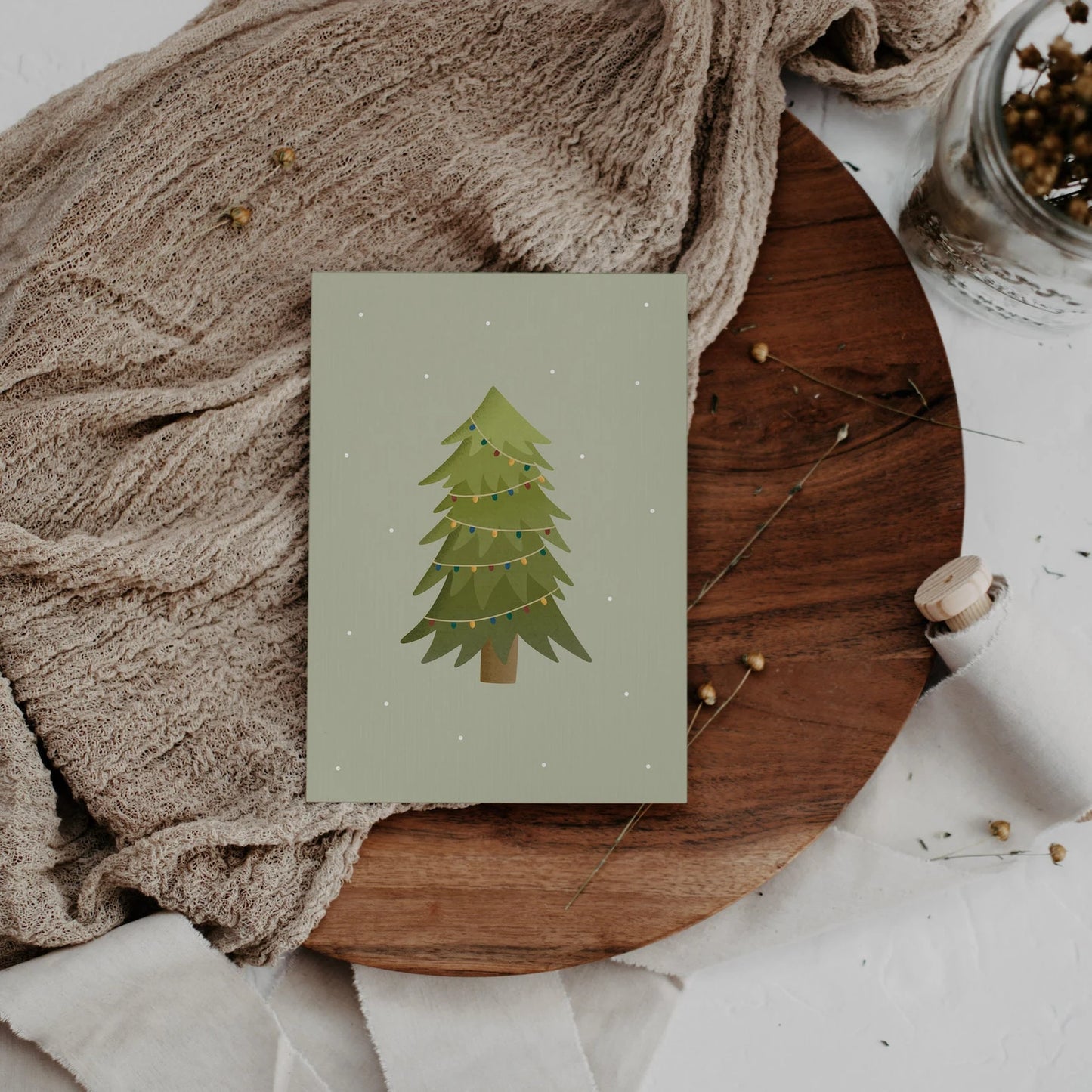 Christmas card - Christmas tree mint