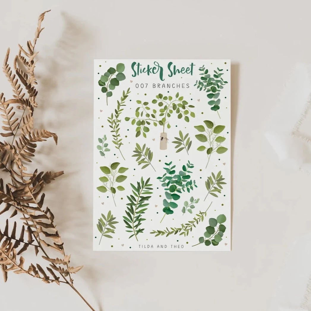 sticker sheet branches