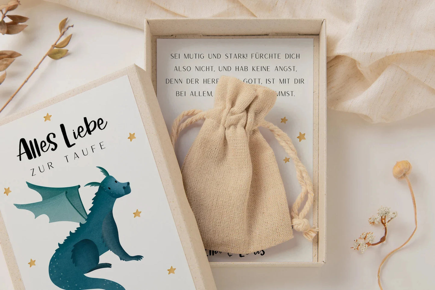 Geschenkschachtel Taufe - Drache Geldgeschenk