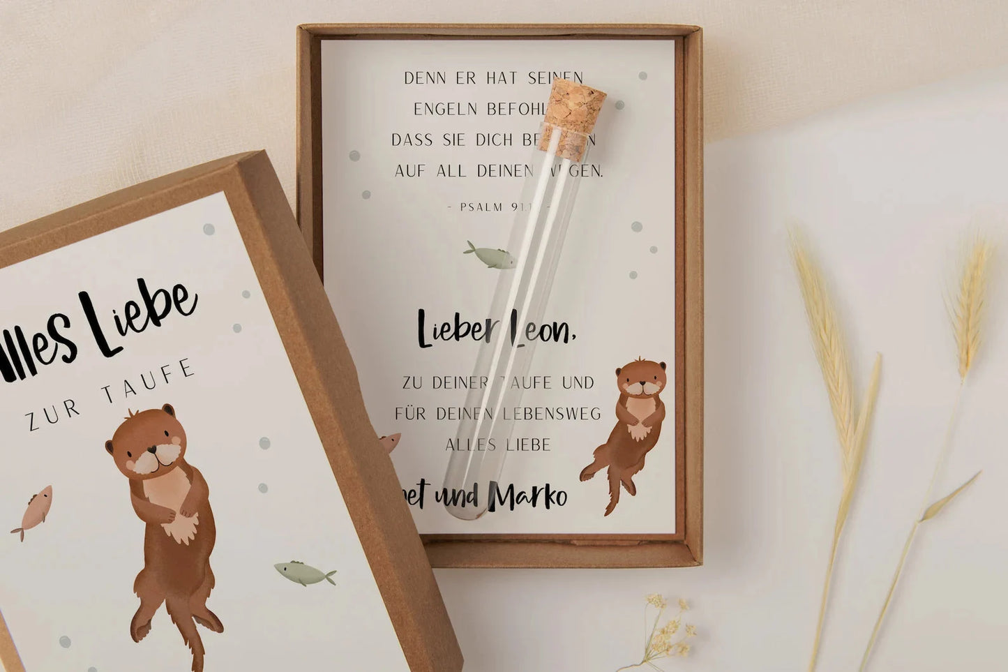 Geschenkschachtel Taufe - Otter Geldgeschenk