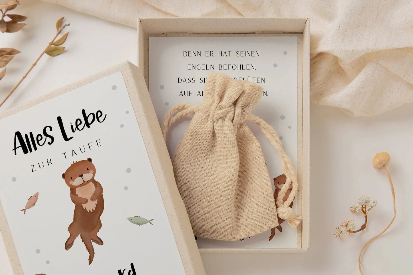 Geschenkschachtel Taufe - Otter Geldgeschenk