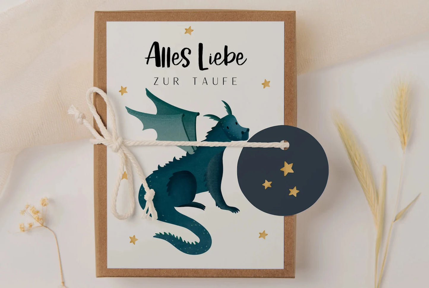 Geschenkschachtel Taufe - Drache Geldgeschenk