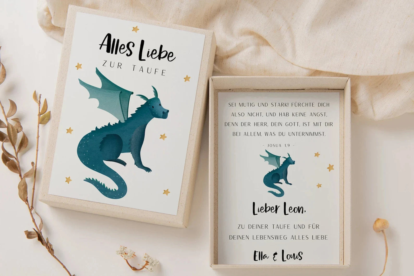 Geschenkschachtel Taufe - Drache Geldgeschenk