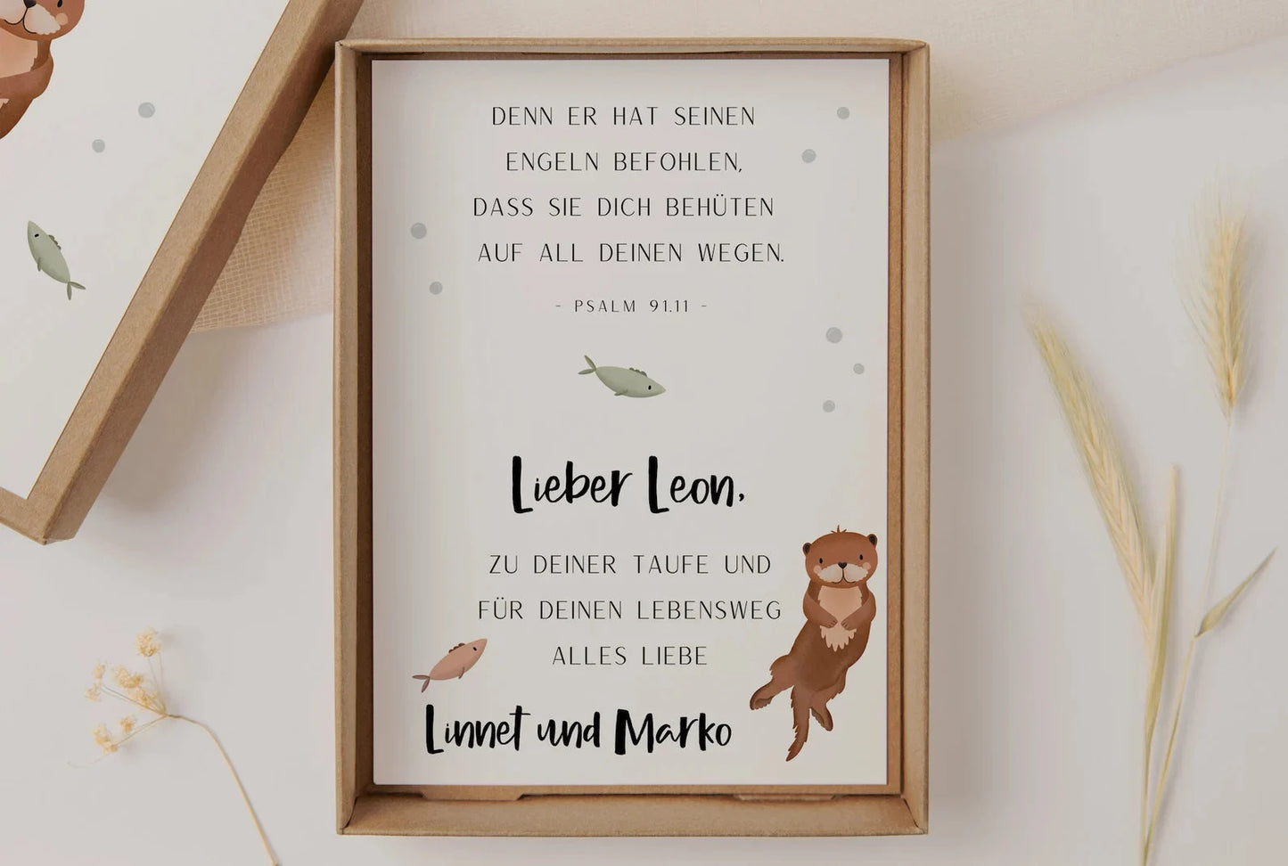 Geschenkschachtel Taufe - Otter Geldgeschenk