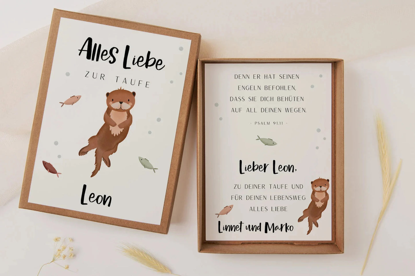 Geschenkschachtel Taufe - Otter Geldgeschenk