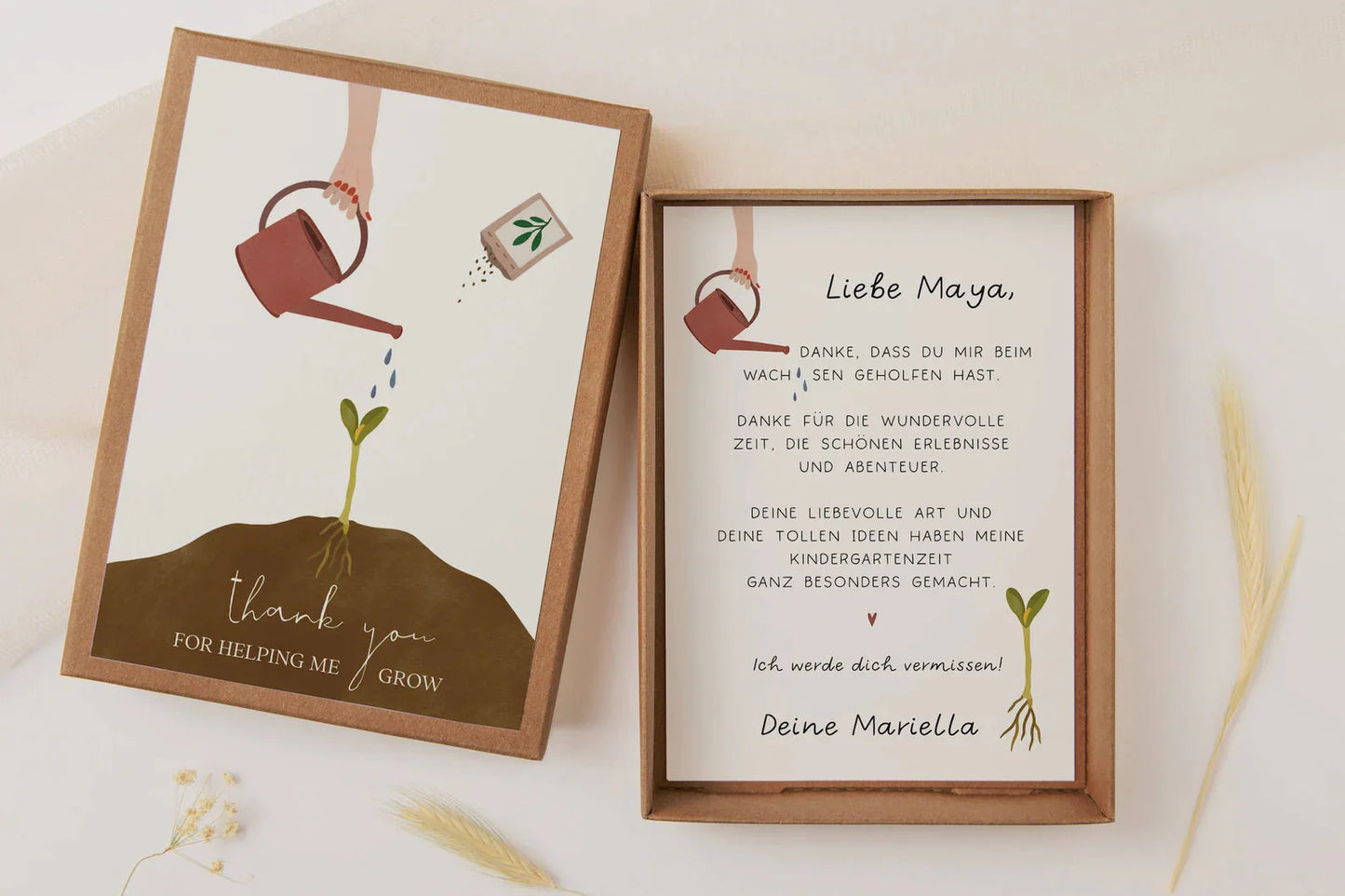 Geschenkschachtel Erzieherin Abschied - Saatpapier