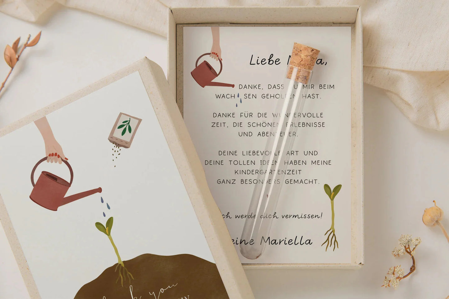 Geschenkschachtel Erzieherin Abschied - Saatpapier