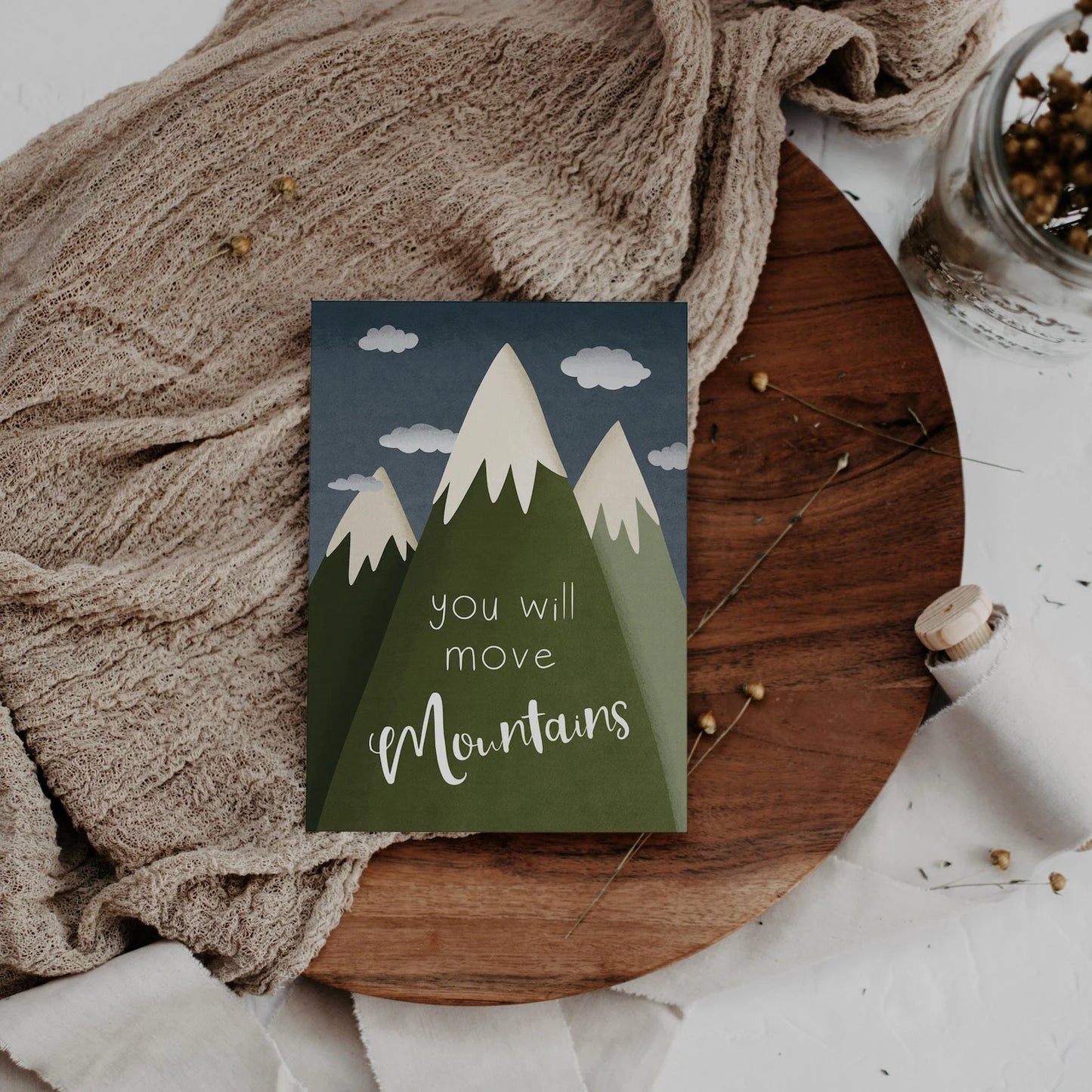 Postcard mountains "you will move mountains"
