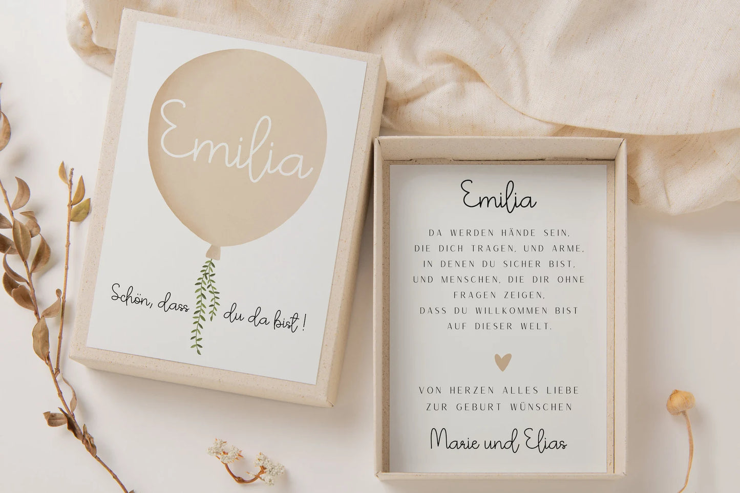 Gift box birth - balloon baby money gift