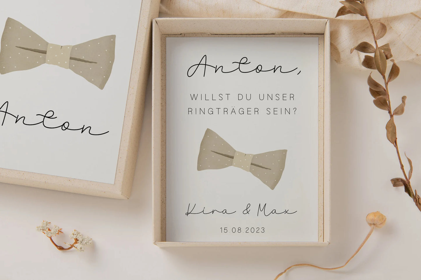 Ringträger Fragen Schachtel - personalisiertes Geschenk Ringträger