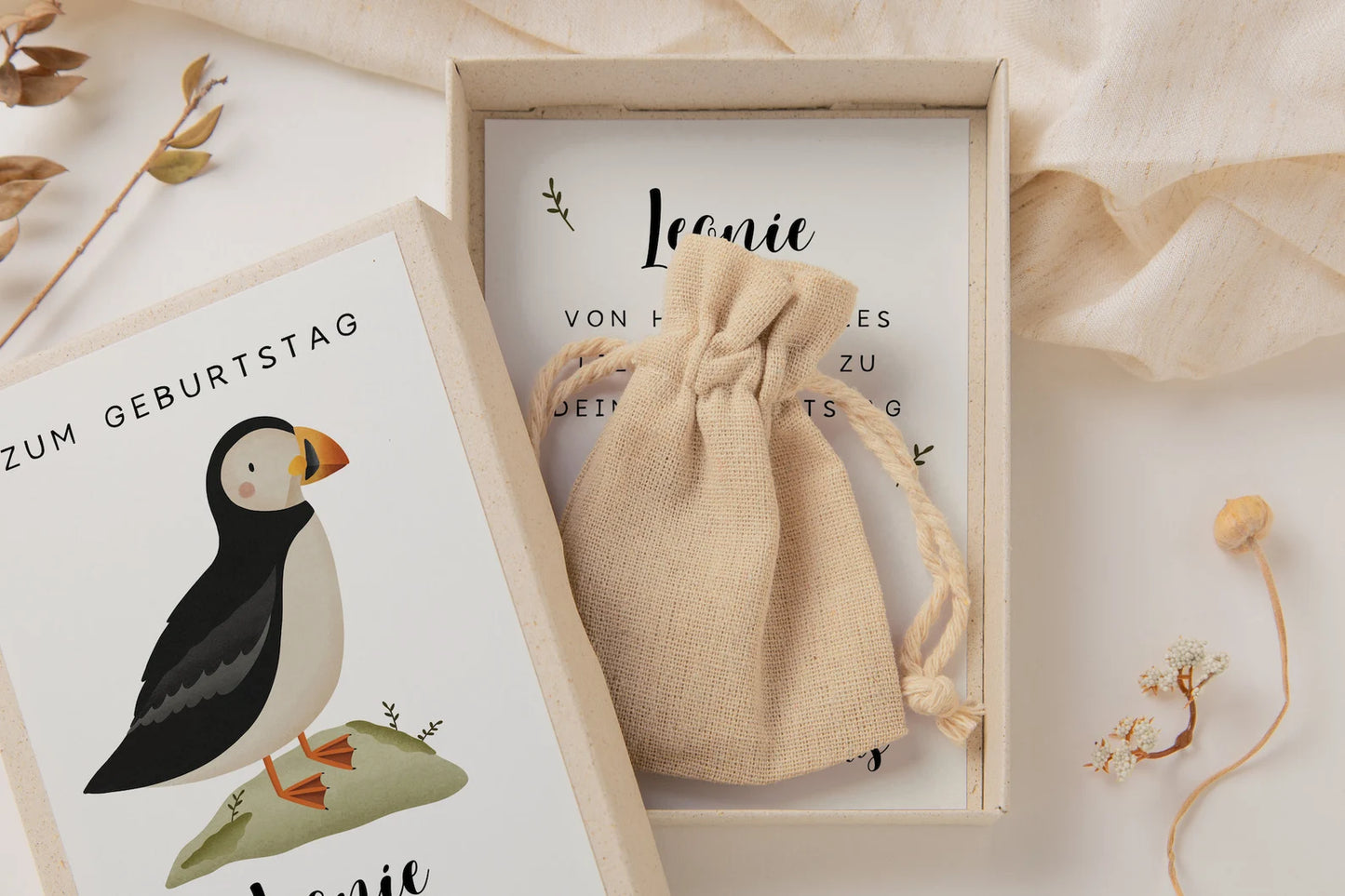 Geschenkschachtel Geburtstag Puffin Island - Geldgeschenk Papageientaucher