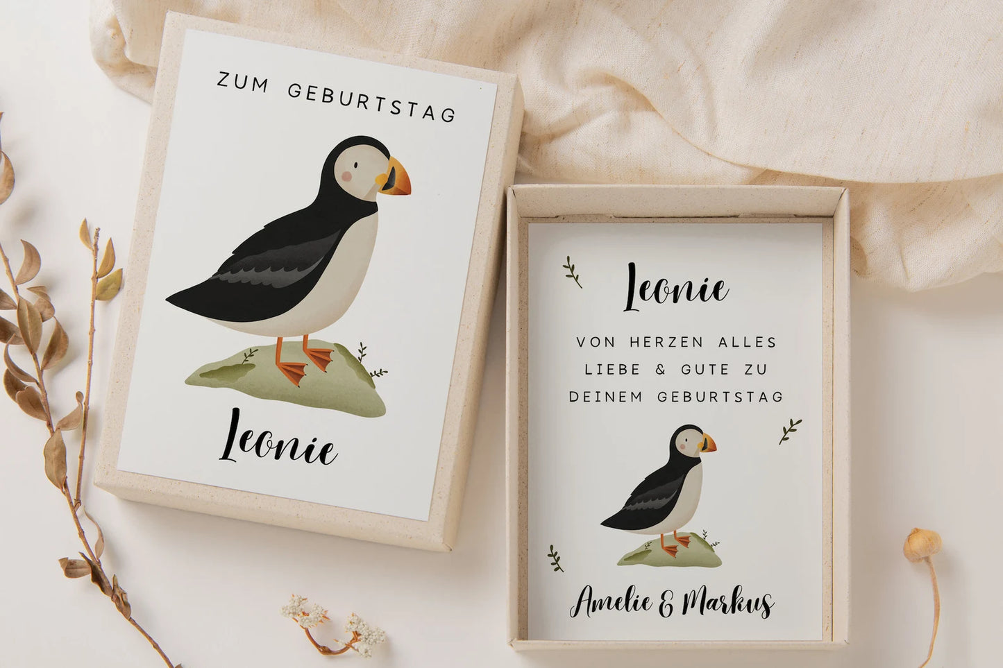 Geschenkschachtel Geburtstag Puffin Island - Geldgeschenk Papageientaucher