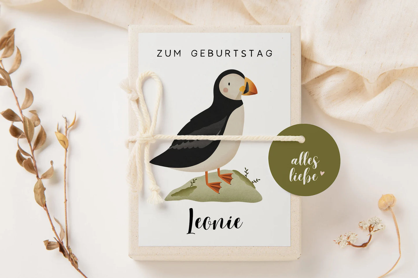 Geschenkschachtel Geburtstag Puffin Island - Geldgeschenk Papageientaucher
