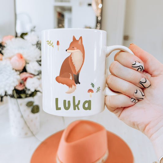 Tasse Fuchs personalisiert Name Waldtiere - Cottagecore Tasse Kaffeetasse Füchse