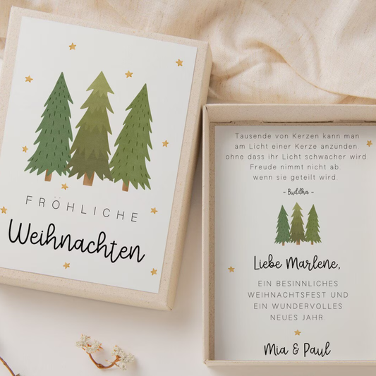 Geschenkschachtel Weihnachten Tannenbaum - Winterwald Geldgeschenk Weihnachten