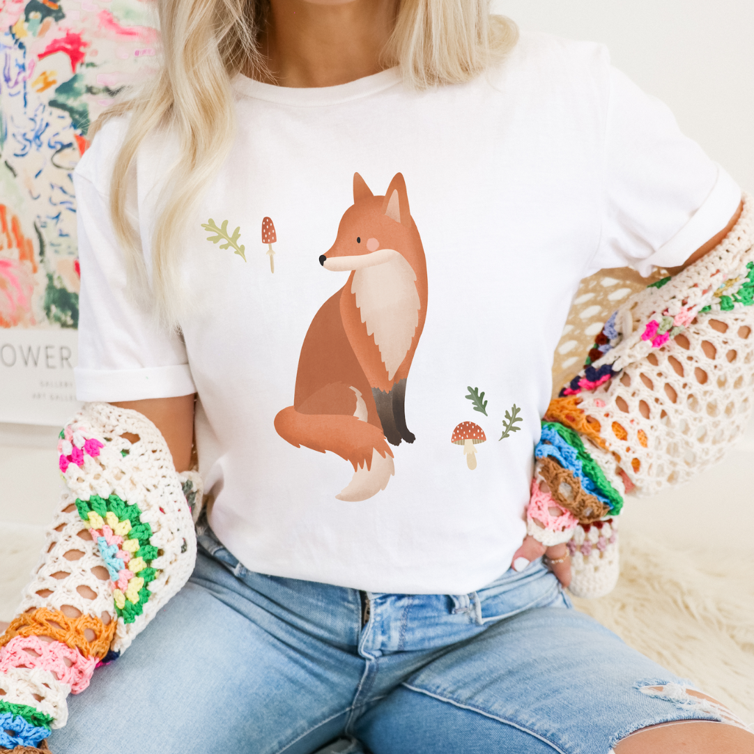 Tshirt Fuchs Waldtiere - BIOBAUMWOLLE Geschenkidee Füchse Shirt