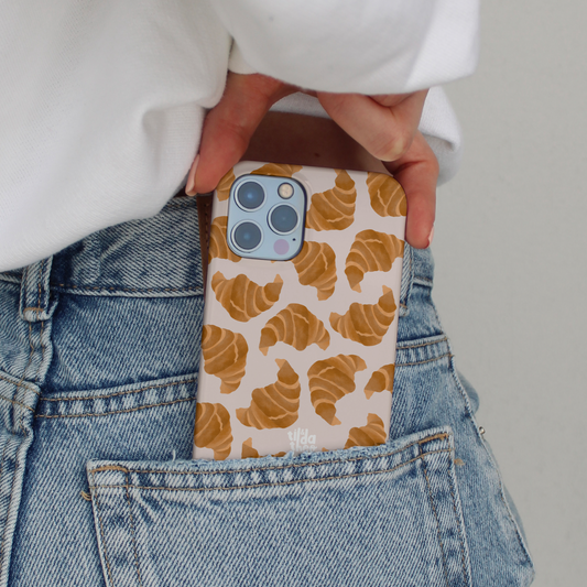 Handyhülle Croissant für iPhone Gebäck - Hard Case Hülle Frühstück Geschenk