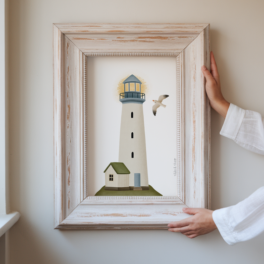 Poster Leuchtturm Nordsee Meer - Kunstdruck Reise Norwegen Norden