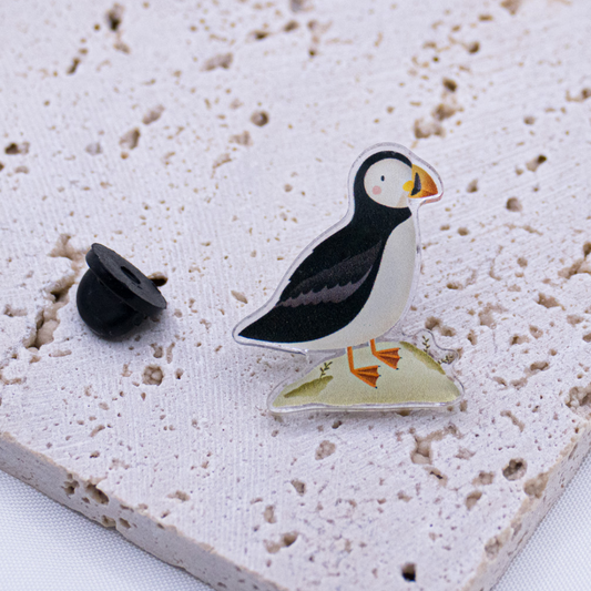 Pin Puffin Papageientaucher Acryl - Geschenk Island Skandinavien Brosche Andenken