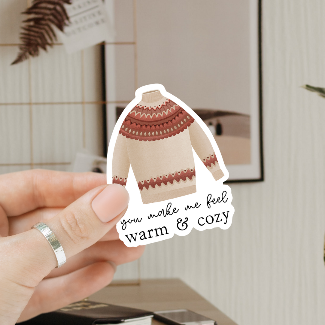 Sticker Pullover Warm & Cozy - Vinyl Aufkleber Sweater Weather