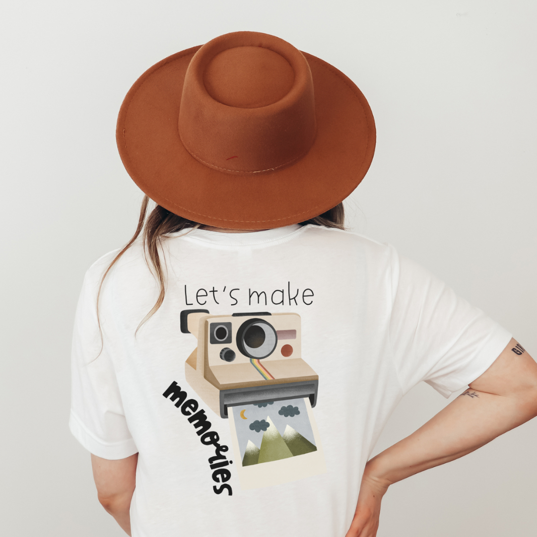 Tshirt Abenteuer Polaroid Kamera - BIOBAUMWOLLE Let's make memories Reise Shirt