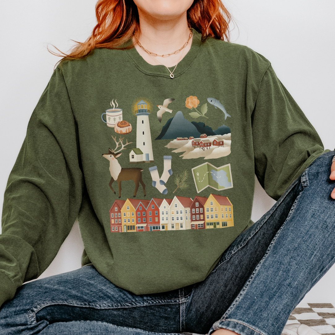 Pullover Norwegen Reise Skandinavien - Reiseshirt Cozy Sweater Lofoten Shirt Souvenir