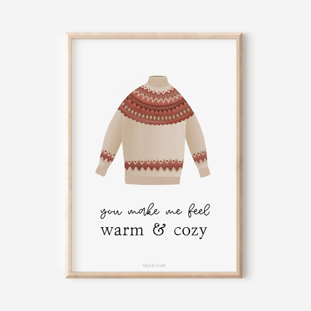 Poster Norwegian sweater "warm &amp; cozy"