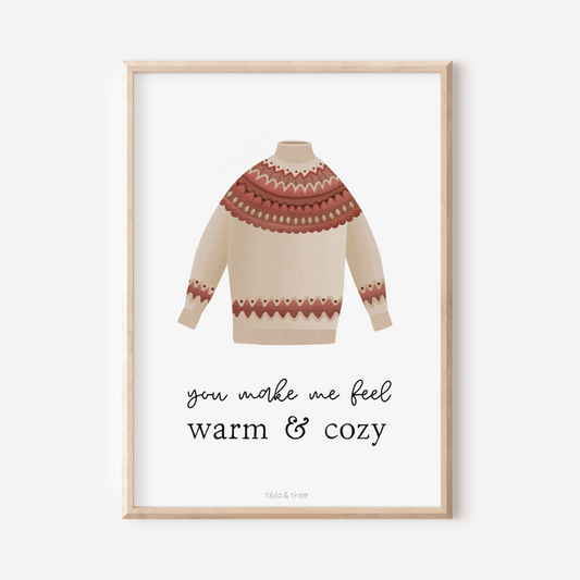 Poster Norwegian sweater "warm &amp; cozy"