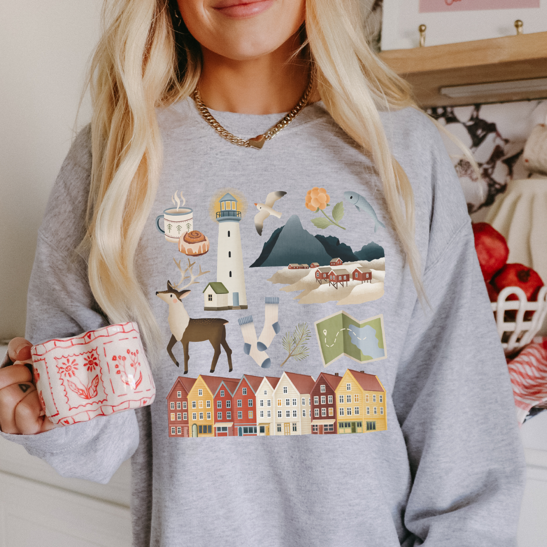 Pullover Norwegen Reise Skandinavien - Reiseshirt Cozy Sweater Lofoten Shirt Souvenir