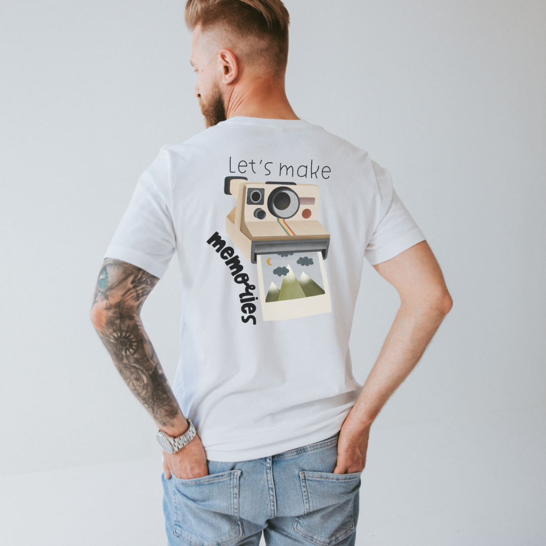 Tshirt Abenteuer Polaroid Kamera - BIOBAUMWOLLE Let's make memories Reise Shirt