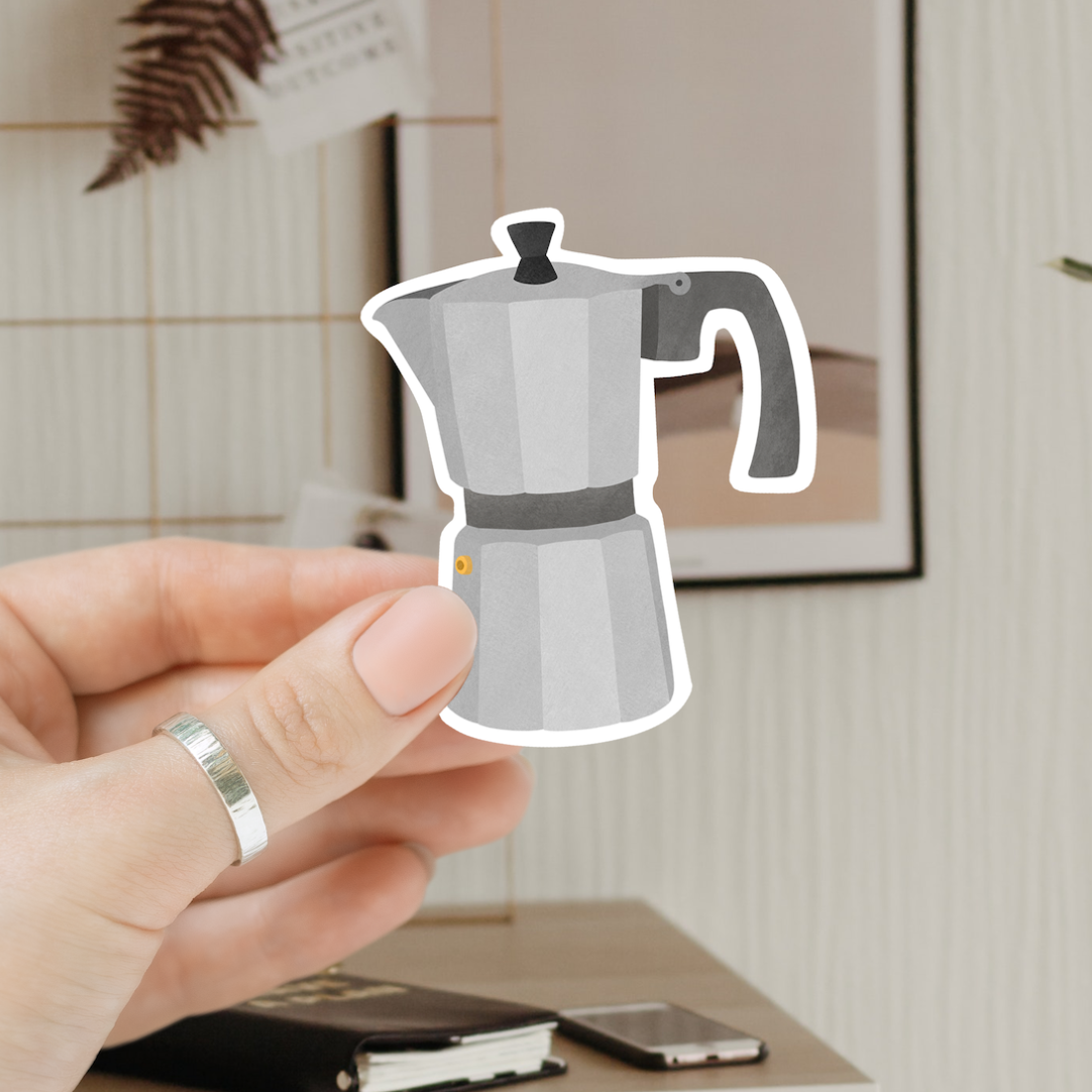 Sticker Kaffee French Press - Vinyl Aufkleber Coffee Maker