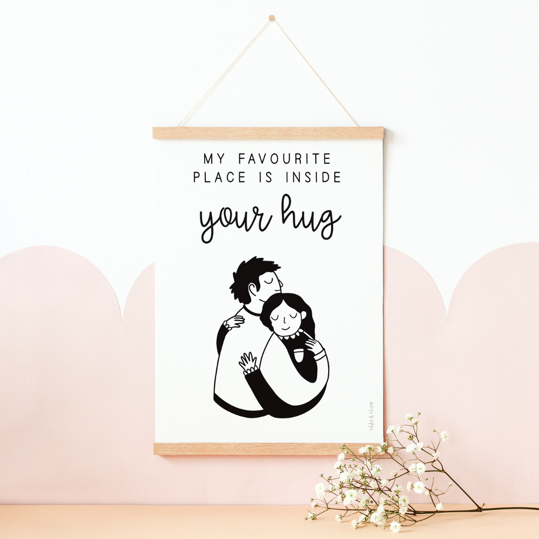 Couple Hug Poster - Wedding/Anniversary Poster