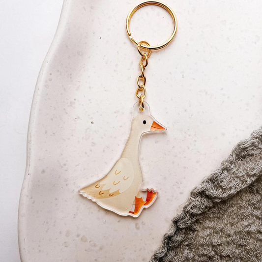 Keychain goose made of acrylic - gift moving in