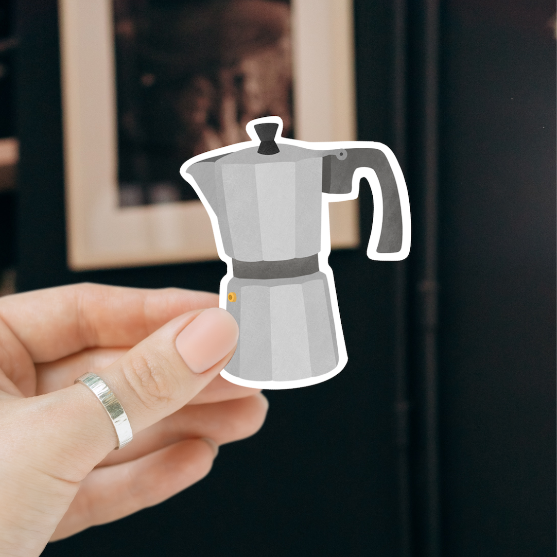 Sticker Kaffee French Press - Vinyl Aufkleber Coffee Maker