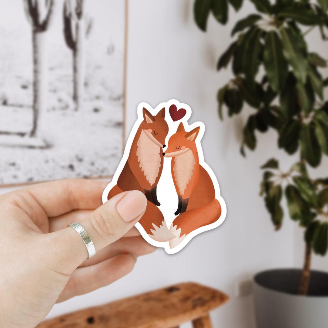 Magnet Fuchs Paar Hochzeit - Kühlschrankmagnet Geschenk