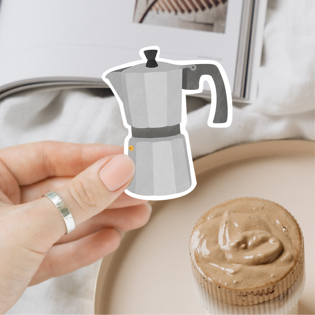 Sticker Kaffee French Press - Vinyl Aufkleber Coffee Maker