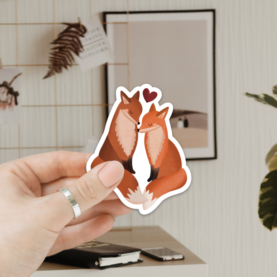 Magnet Fuchs Paar Hochzeit - Kühlschrankmagnet Geschenk