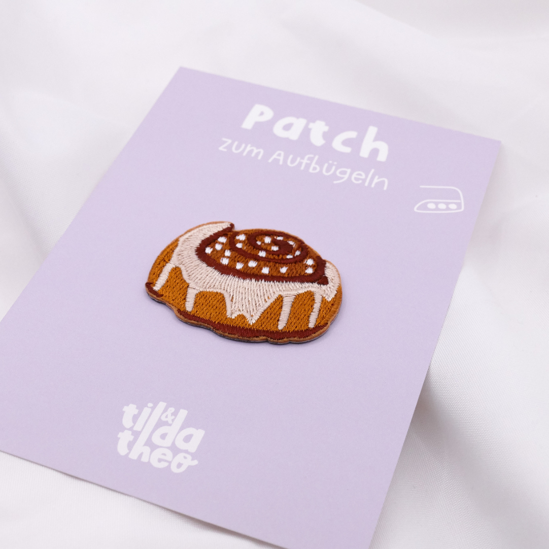 Patch Zimtschnecke Aufnäher Schweden Shirt bedrucken - Kanelbulle Geschenk Shirt verzieren Iron On Patch Schwedengeschenk