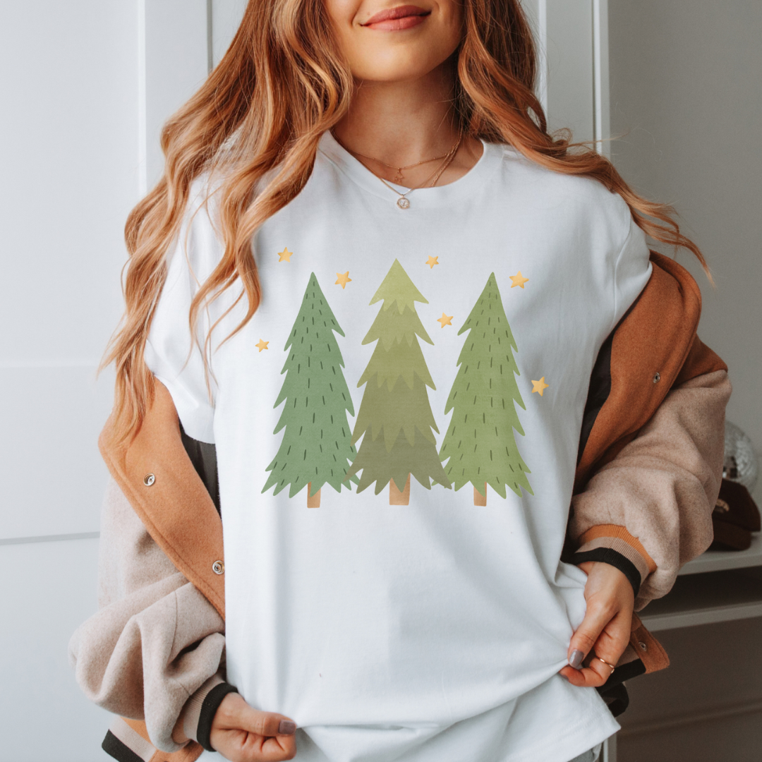 T-Shirt Weihnachtsbäume - BIOBAUMWOLLE Weihnachten Shirt Winterwald