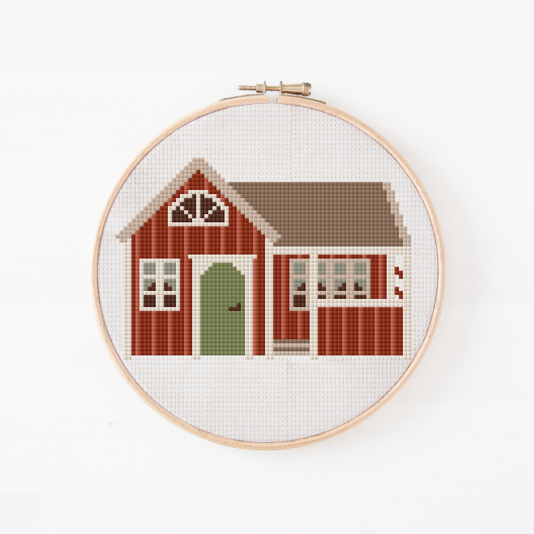 Schweden Haus Cross Stitch Pattern PDF - Schweden Kreuzstich-Vorlage Skandinavien DIY