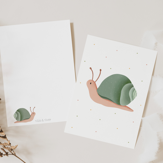 Postcard snail - children's card