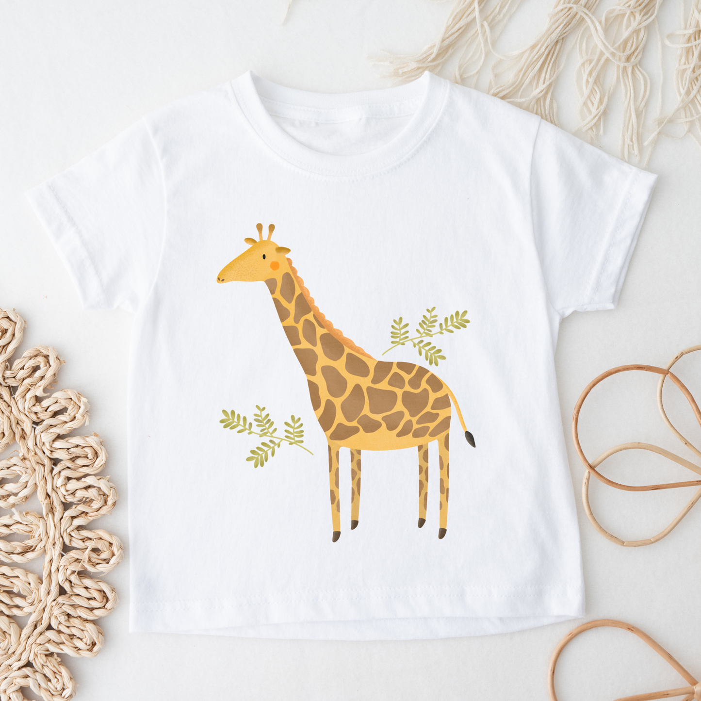 Kinder T-Shirt Giraffe BIOBAUMWOLLE - Niedliches Giraffen Shirt für Kinder - Kindershirt