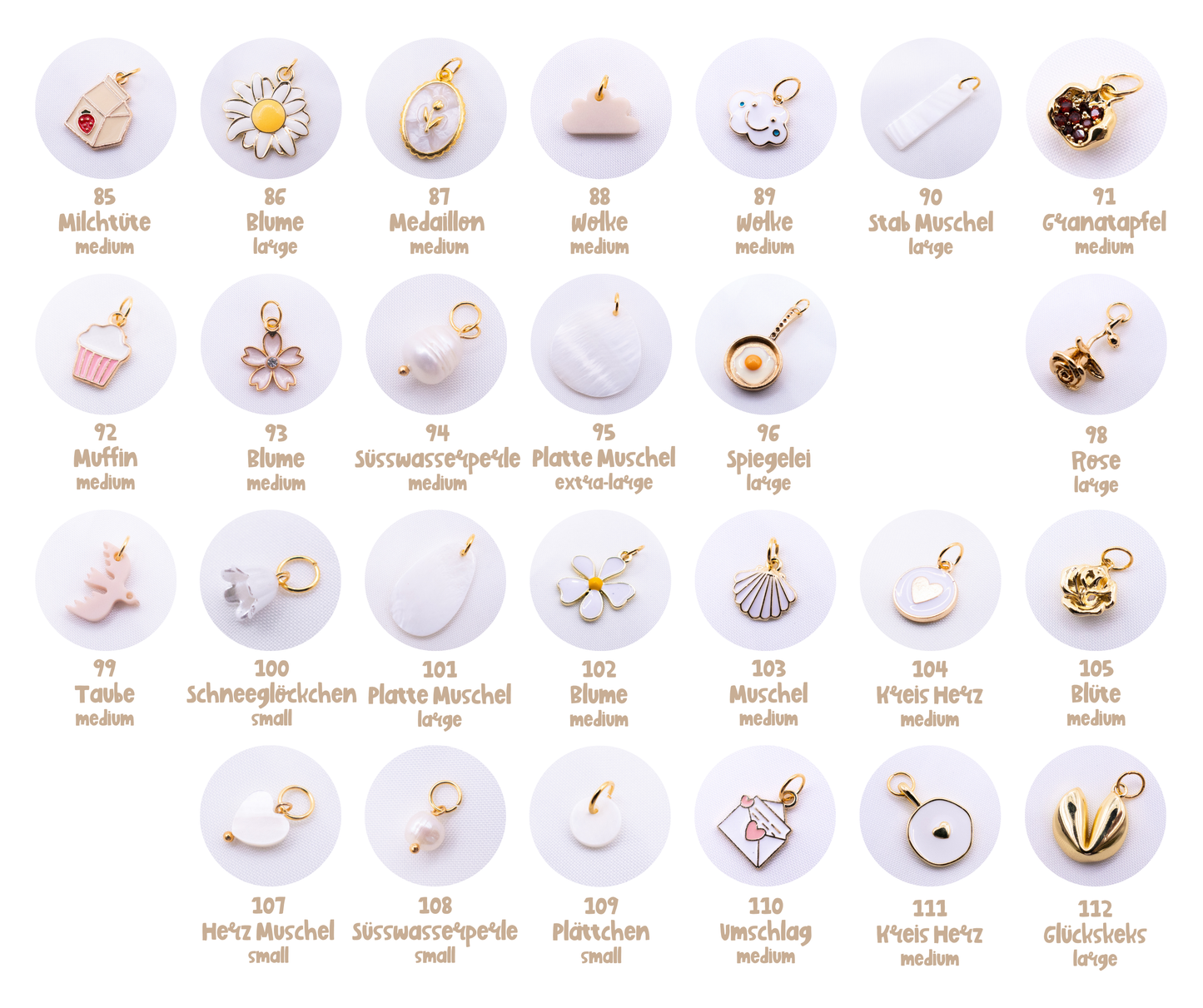 Halskette mit Charms Mix & Match Anhänger - mit Wunsch-Charms