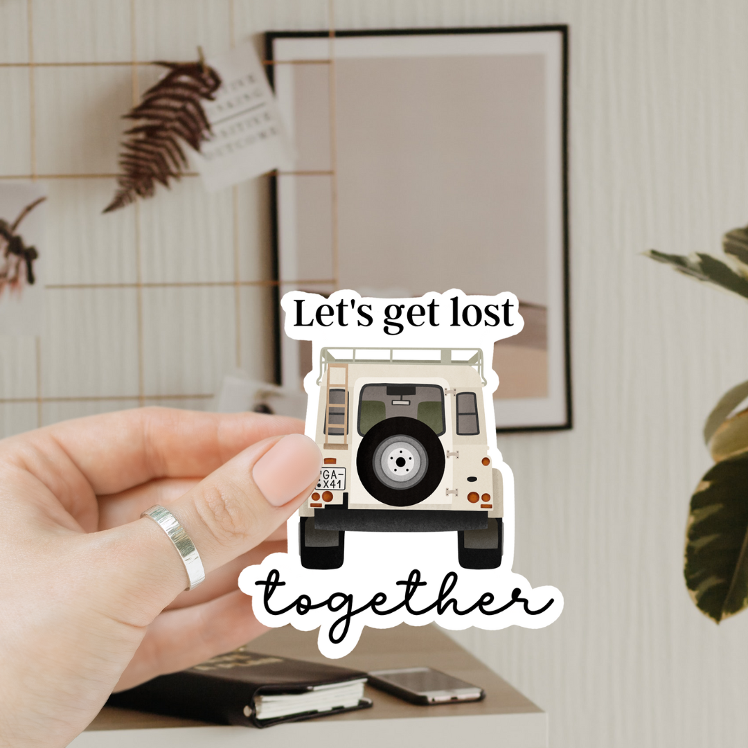 Sticker Camper Van Love Vinyl - "Lets get lost" Sticker Travel KissCut