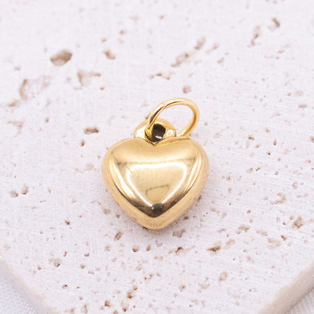 Charm Herz - Anhänger rundes Herz golden