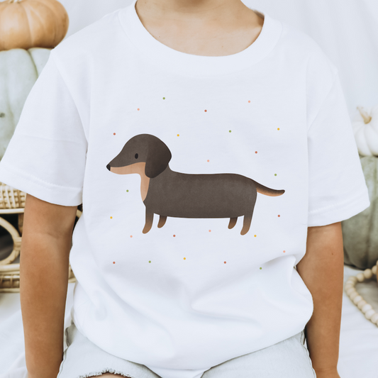 Kinder T-Shirt Dackel BIOBAUMWOLLE - Niedliches Hunde Shirt für Kinder - Kindershirt